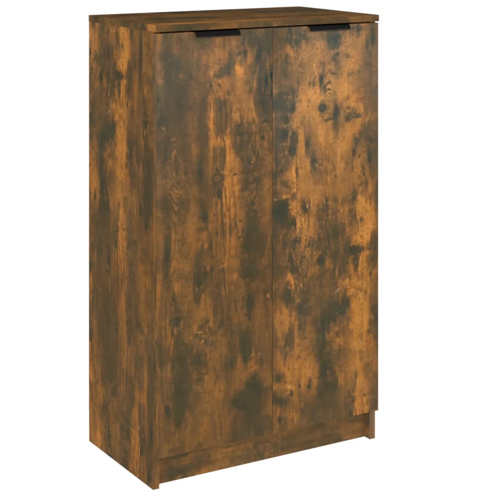 Armoire à chaussures Vidaxl 59x35x100 cm en bois de bois de chêne fumé coloré