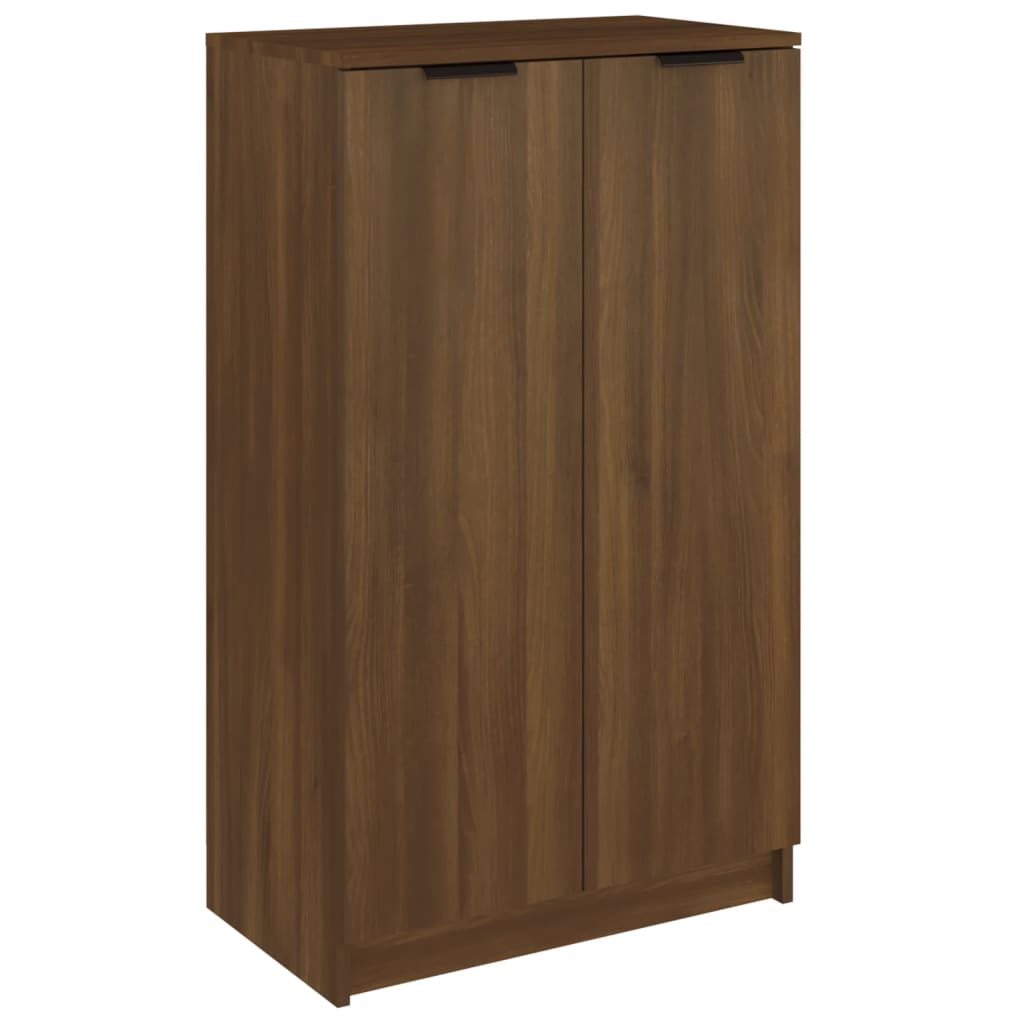 Vidaxl Shoe Cabinet 59x35x100 cm skåret træbrun eg farve