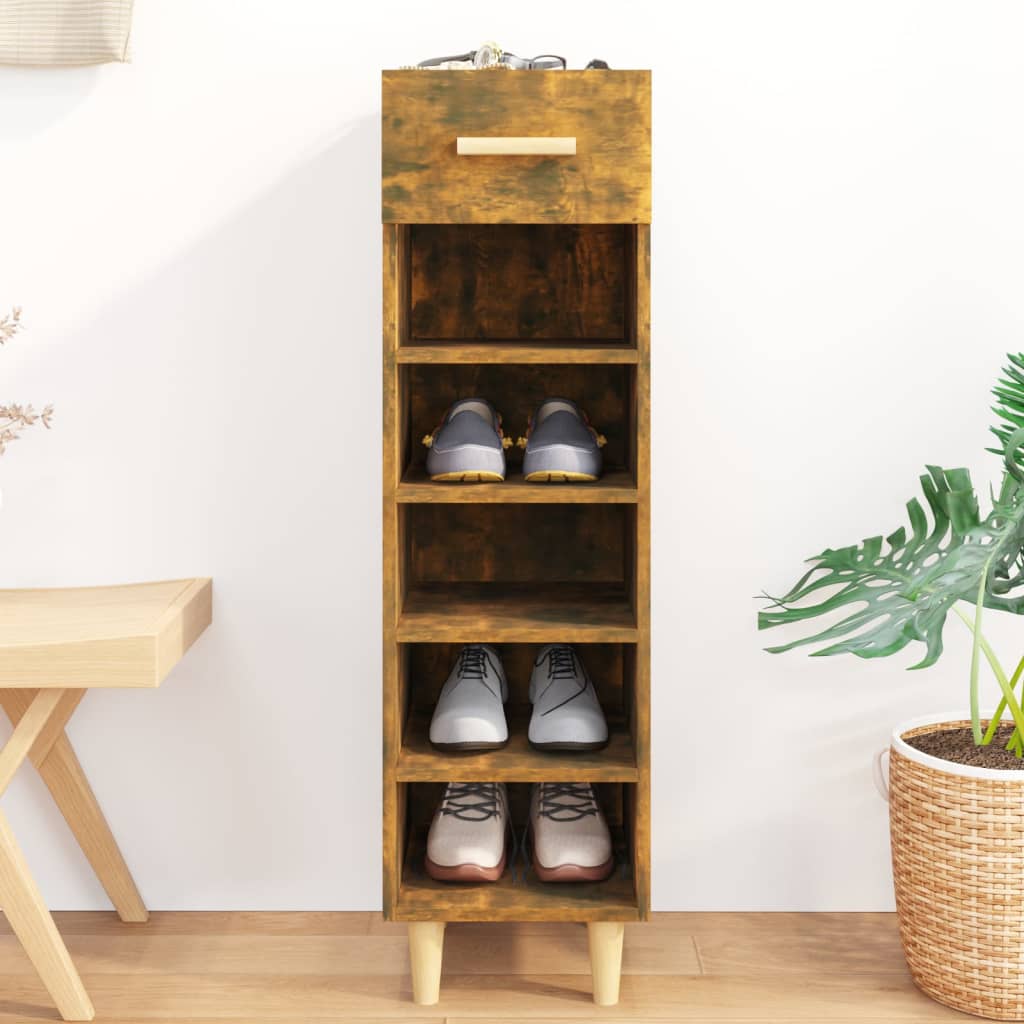 Vidaxl Shoe Cabinet 30x35x105 cm Property Wood Røget eg Farvet