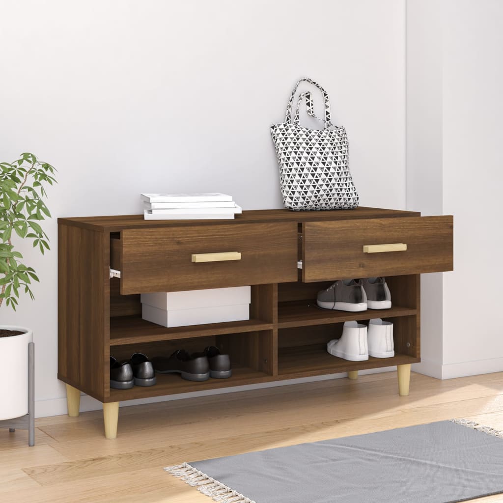 VidaXL shoe cabinet 102x35x55 cm Cut wood brown oak color