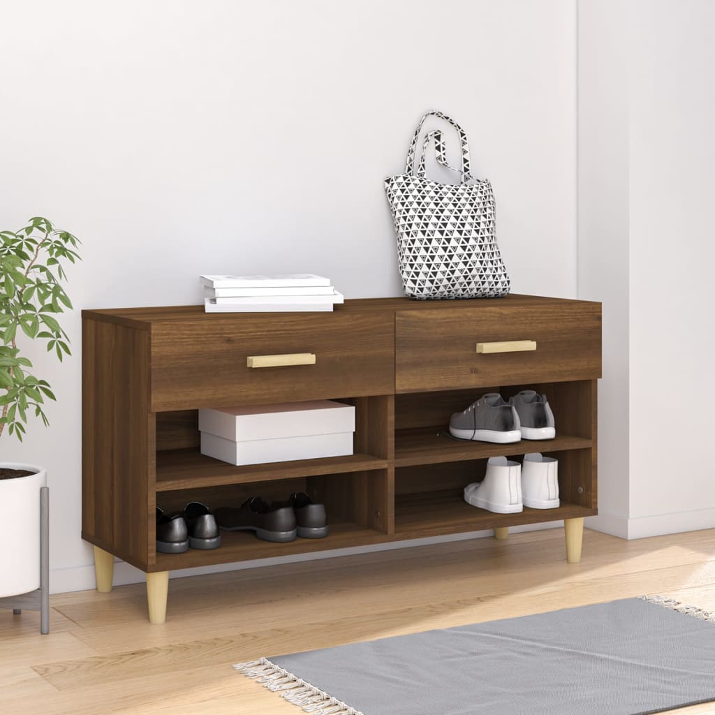 VidaXL shoe cabinet 102x35x55 cm Cut wood brown oak color