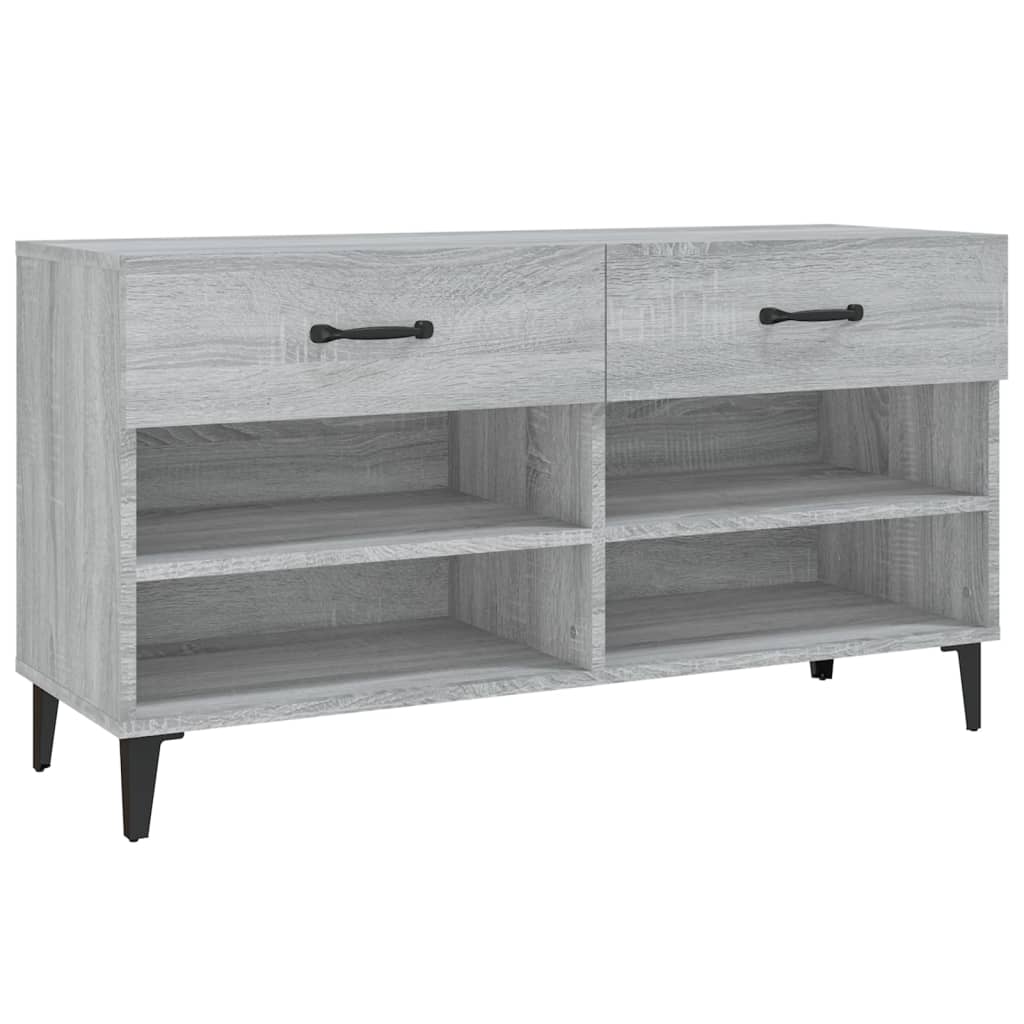 Vidaxl Shoe Cabinet 102x35x55 cm Property Wood Grey Sonoma Oak Color