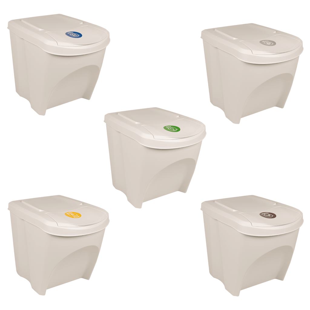 Vidaxl Garbage Cans 3 ST Stackable 75 L Polipropen White