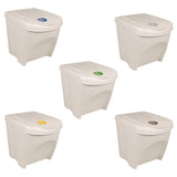 Vidaxl Garbage Cans 3 ST Stackable 75 L Polipropen White