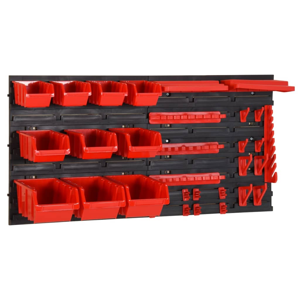 Vidaxl 35-teiliges Sortierungssystem Set 77x39 cm Polypropen rot und schwarz