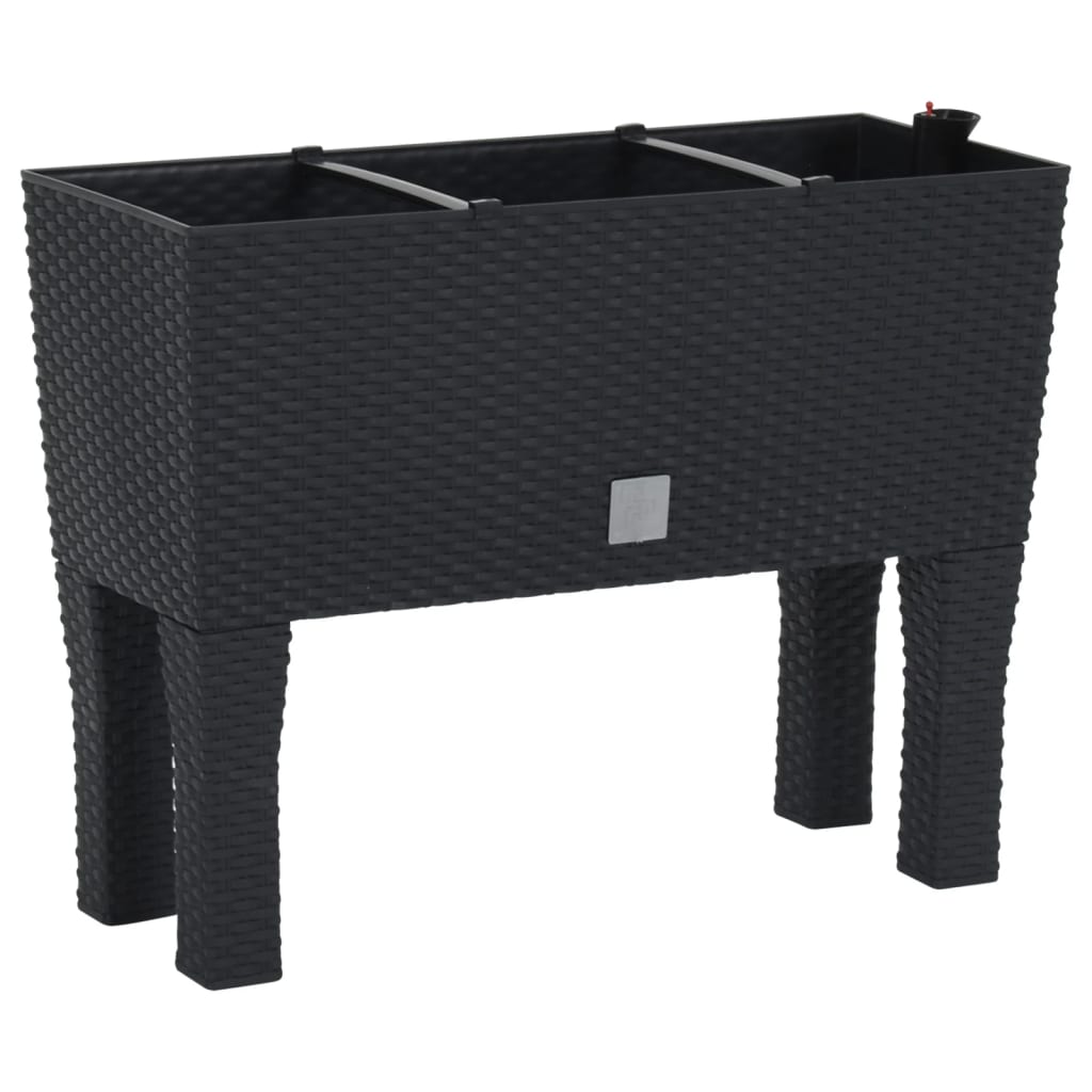 VidaXL Planter raised 60x25x46 cm pp rattan anthracite -colored