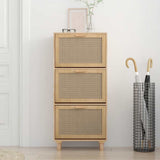 Vidaxl Shoe Cabinet 52x25x115cm forarbejdet træ Natural Rattan Brown