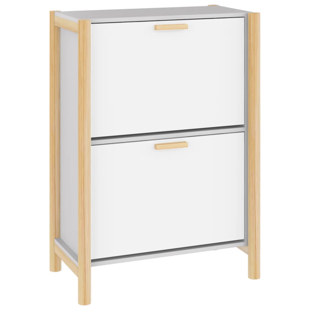 Vidaxl Shoe Cabinet 57.5x33x80 cm forarbejdet træhvide