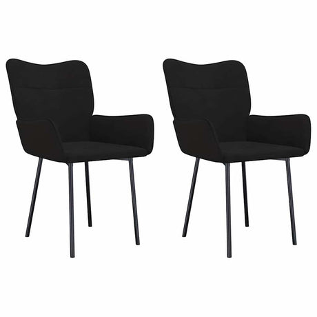 Vidaxl eetkamerstoelen 2 st fluweel zwart