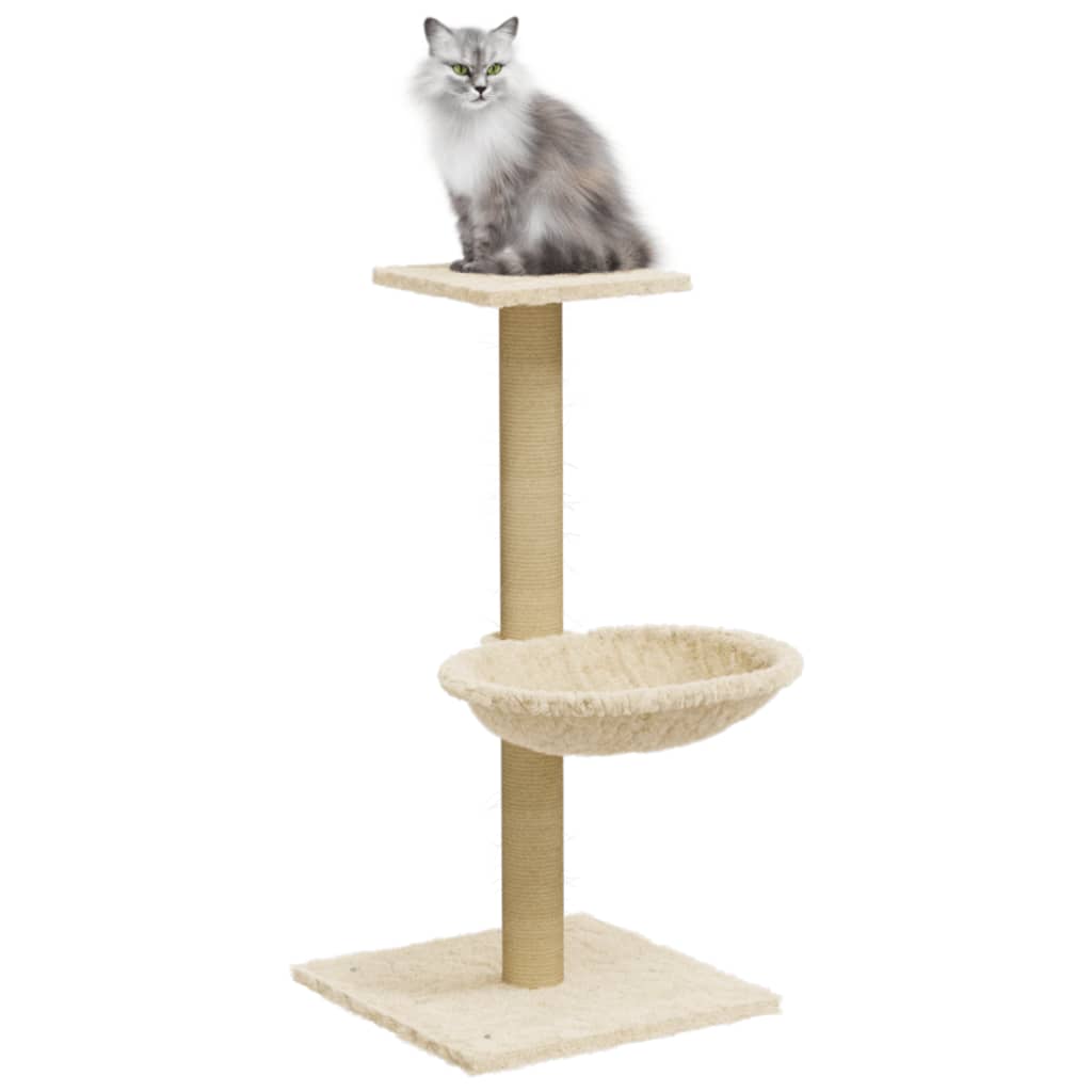 Muebles de gato de Vidaxl con rasguño de sisal después de 74 cm de crema