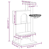 Vidaxl Cat Furniture z Sisal Scratosing Posts 108,5 cm kremowe -