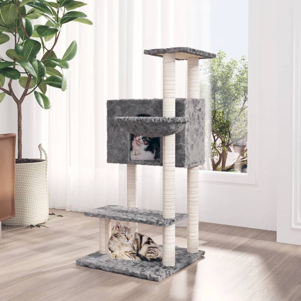 Vidaxl cat furniture with sisal scratching posts 108.5 cm light gray