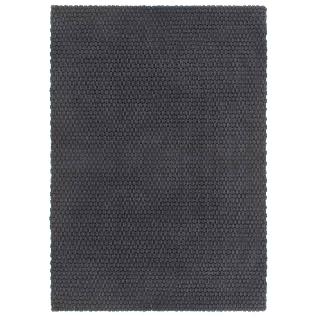 Vidaxl Rug Rectangular 180x250 cm bomuld Antracit -farvet