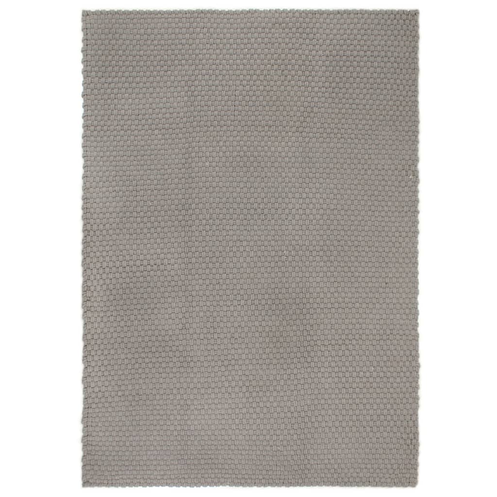 Vidaxl rettangolare 80x160 cm di cotone grigio