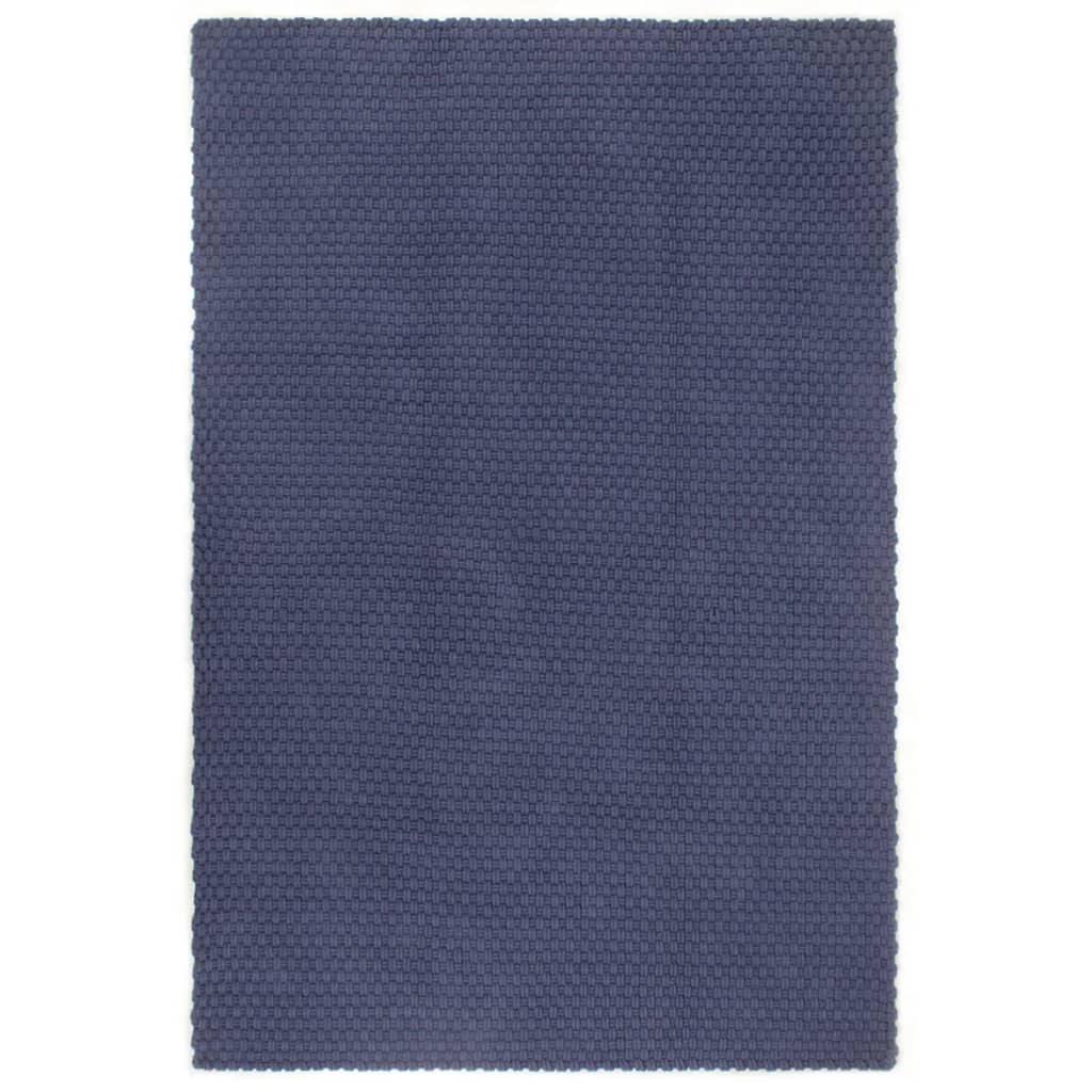 Tappeto vidaxl rettangolare 80x160 cm blu navy cotone