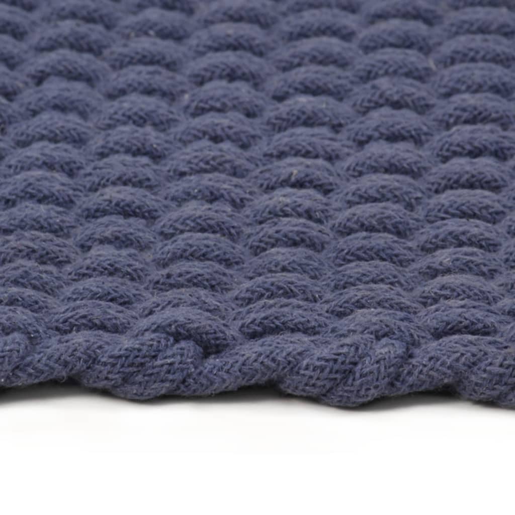 Tappeto vidaxl rettangolare 80x160 cm blu navy cotone