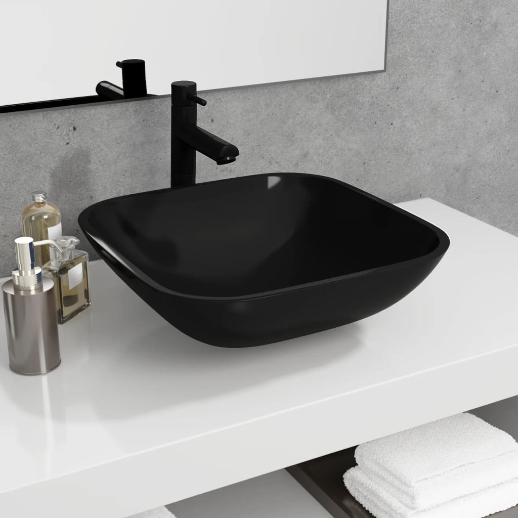 Vidaxl washbasin 42x42x14 cm skleně