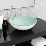 Vidaxl Washbasin 42x14 cm Tempered Glass White