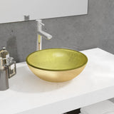 Vidaxl Washbasin 35x12 cm hartowany szklany złoto w kolorze