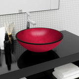 Vidaxl Washbasin 42x14 cm Tempered Glass Red