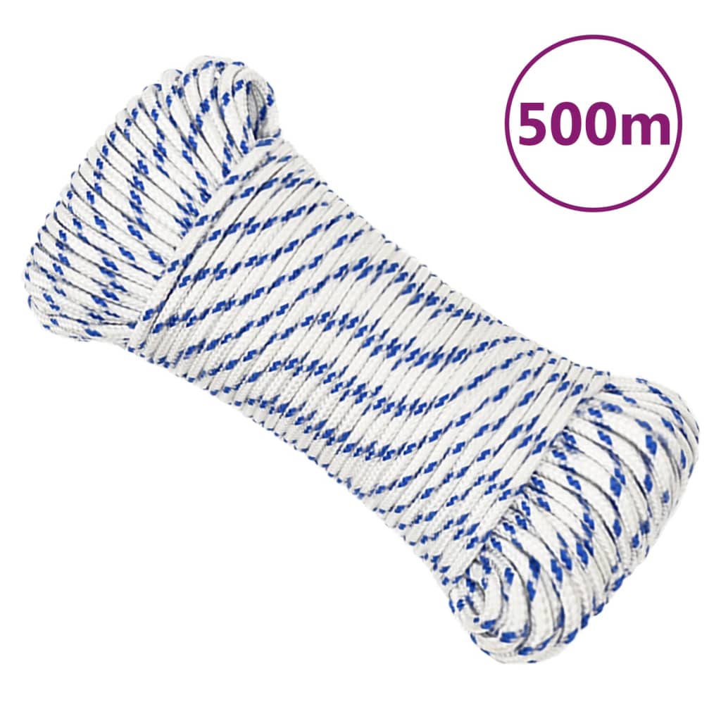 Corde à démarrage Vidaxl 4 mm 500 blanc en polypropylène