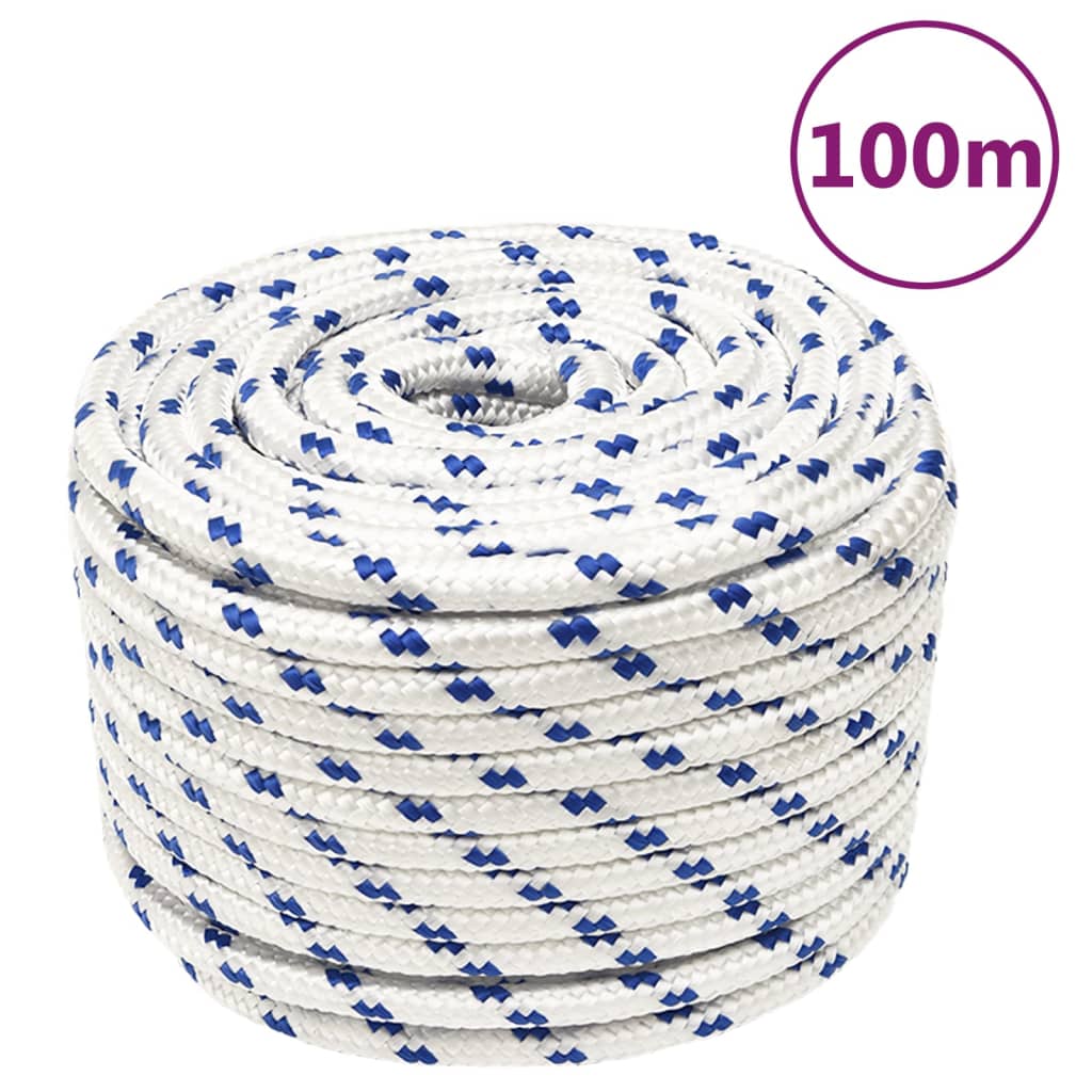 Corde à démarrage Vidaxl 12 mm 100 m de polypropylène blanc