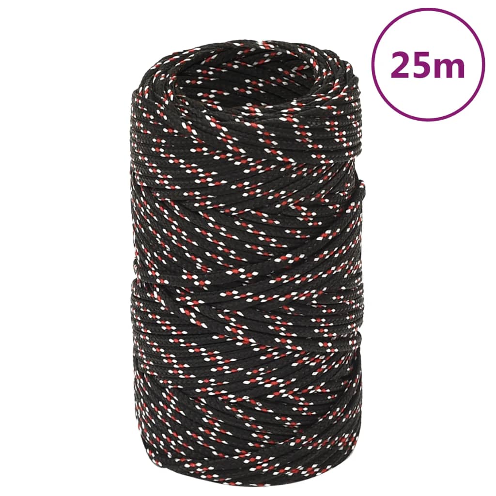 Vidaxl Boot Rope 2 mm 25 m polypropylen sort