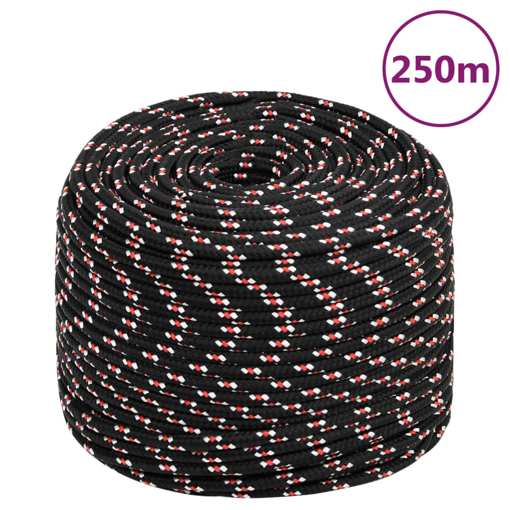 Corde à démarrage Vidaxl 6 mm 250 m de polypropylène noir