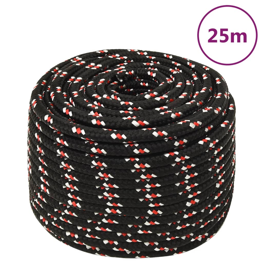 Vidaxl Boot Rope 12 mm 25 m Polypropylene schwaarz