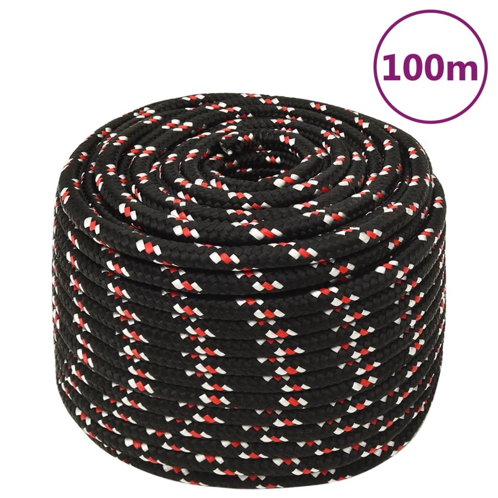 Vidaxl Boot Rope 14 mm 100 m polypropylen černé