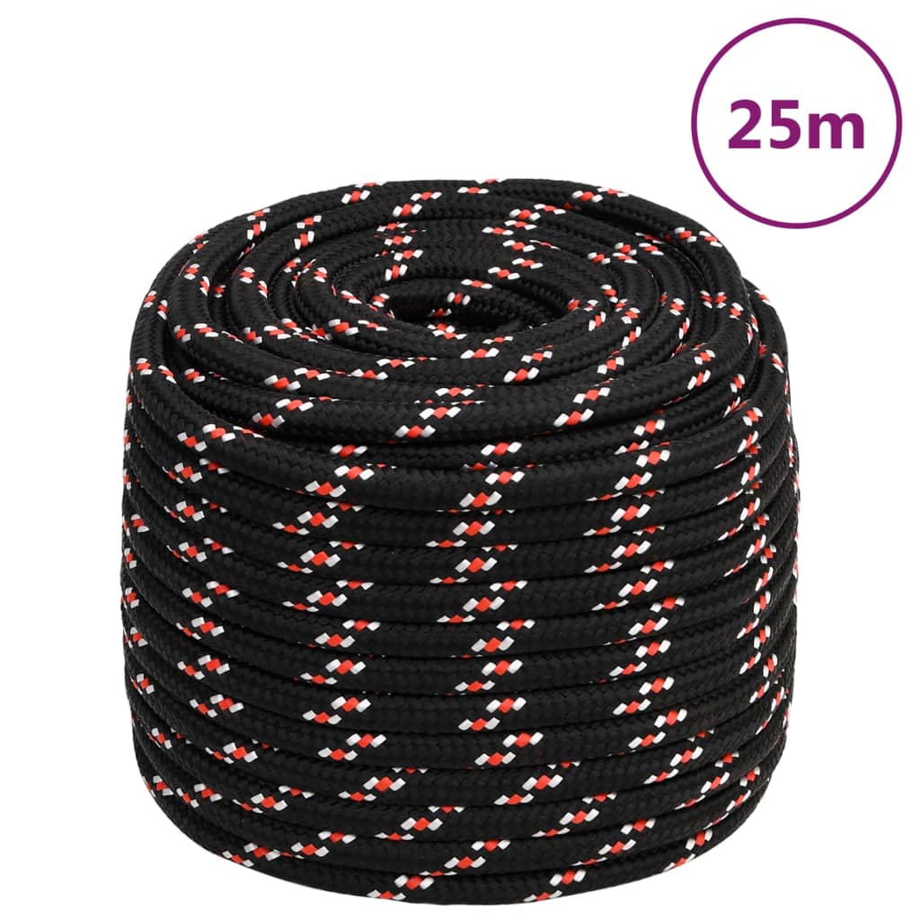 Vidaxl Boot Rope 16 mm 25 m polypropylen černá