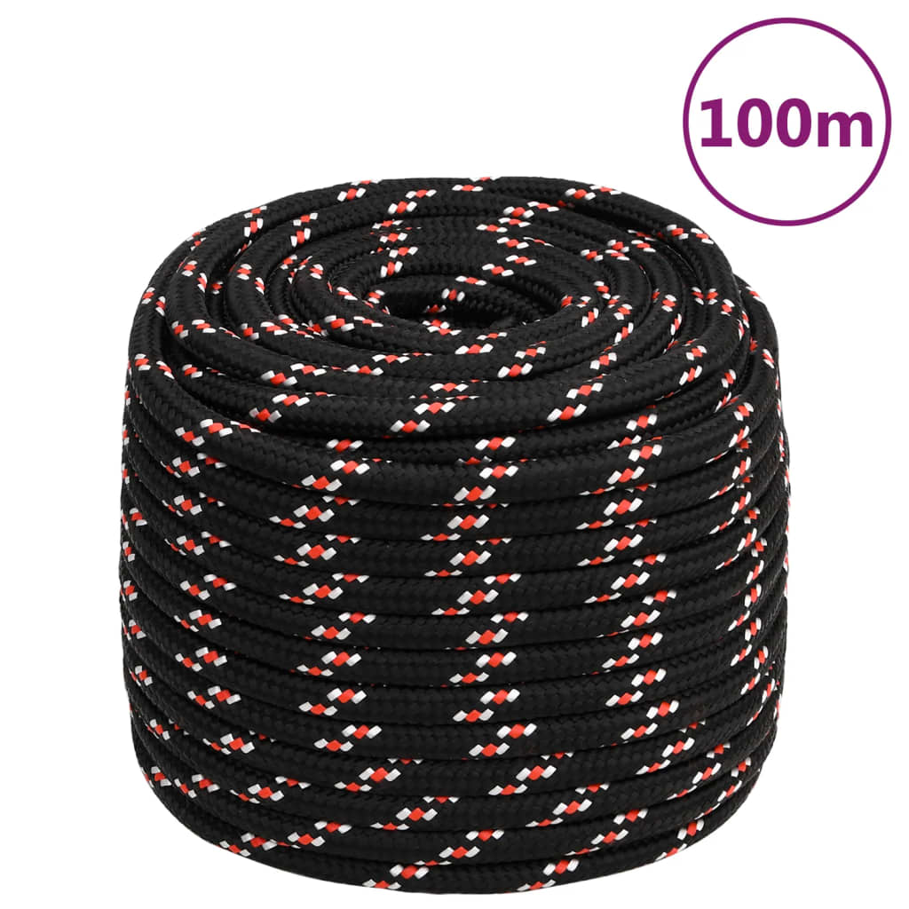 Vidaxl Boot Rope 16 mm 100 m polypropylen svart