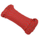 VidaXL Boottouw 3 mm 50 m polypropyleen rood