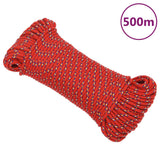 VidaXL Boottouw 4 mm 500 m polypropyleen rood