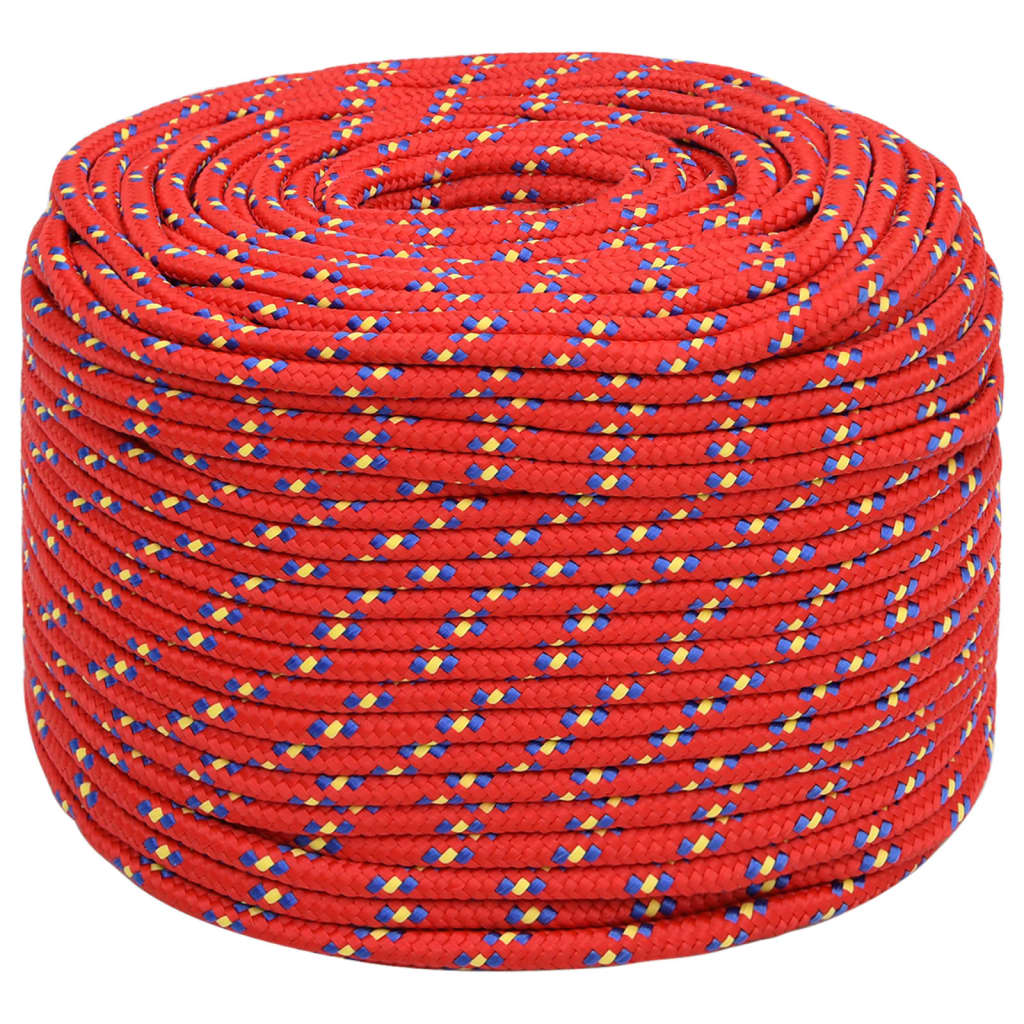 VidaXL Boottouw 6 mm 25 m polypropyleen rood