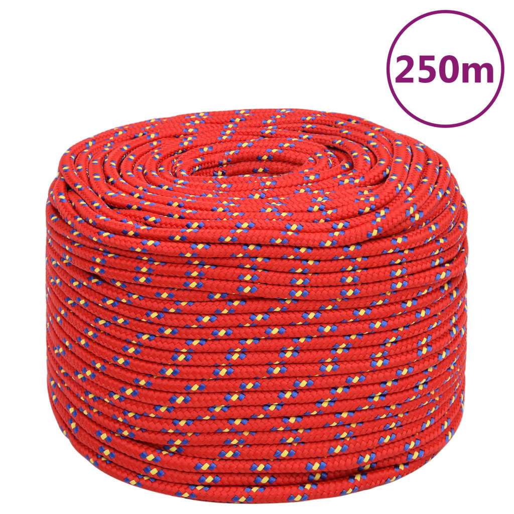 VidaXL Boottouw 6 mm 250 m polypropyleen rood