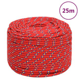 VidaXL Boottouw 10 mm 25 m polypropyleen rood