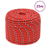 VidaXL Boottouw 12 mm 25 m polypropyleen rood