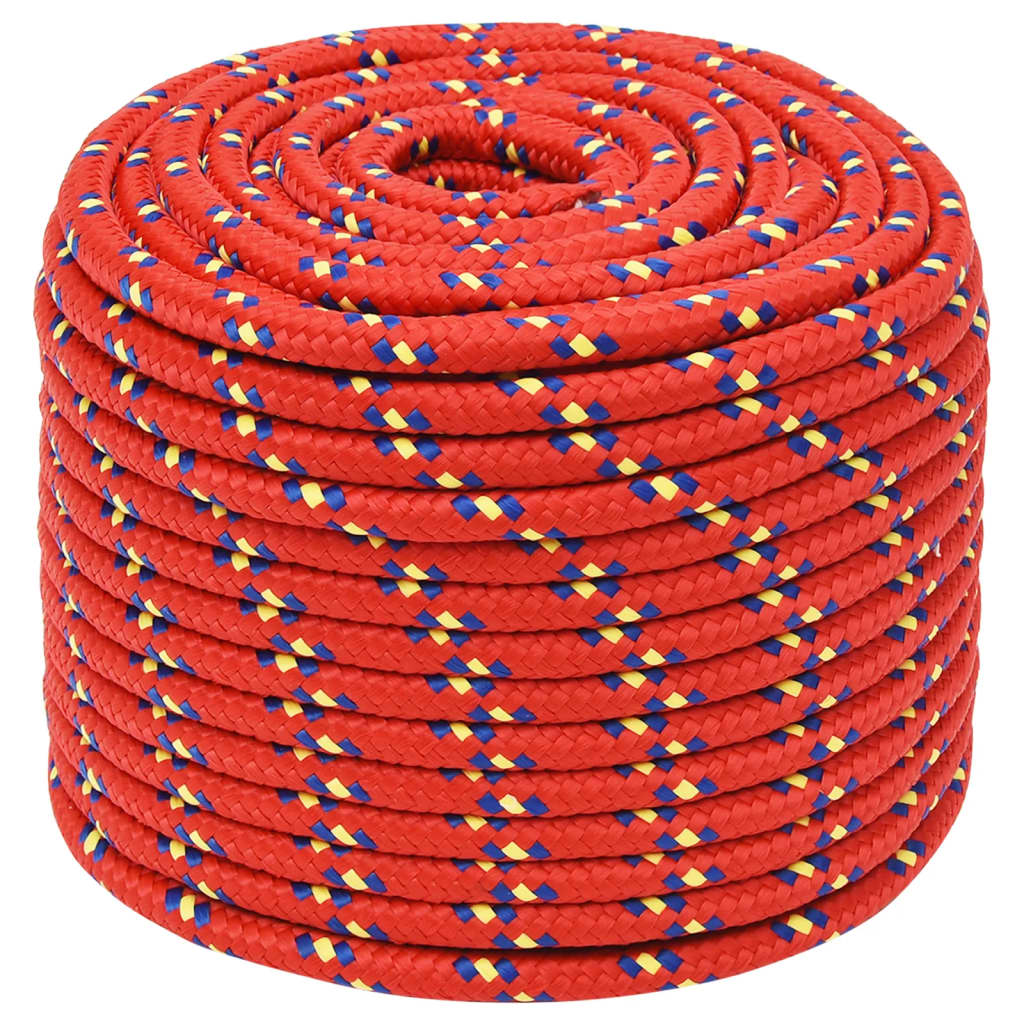 VidaXL Boottouw 14 mm 100 m polypropyleen rood