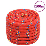 VidaXL Boottouw 20 mm 100 m polypropyleen rood