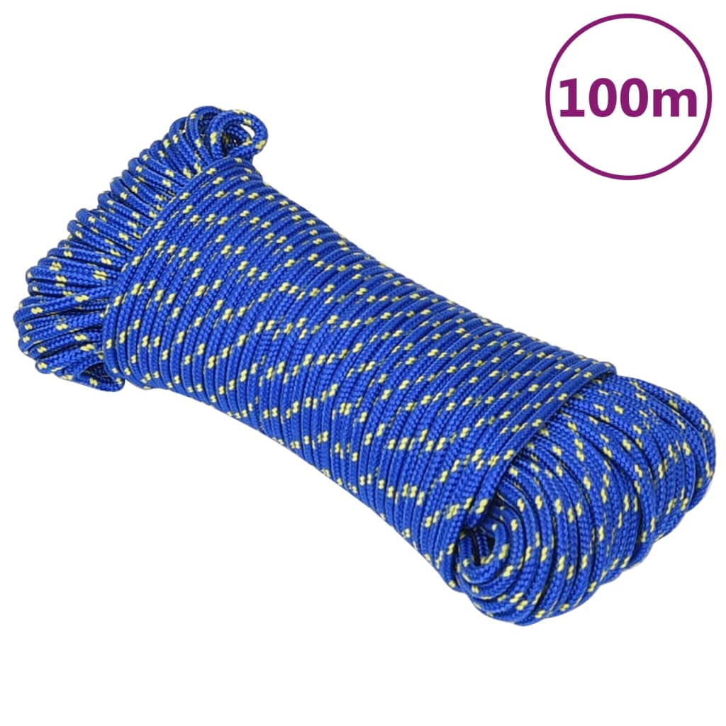 VidaXL Boottouw 3 mm 100 m polypropyleen blauw