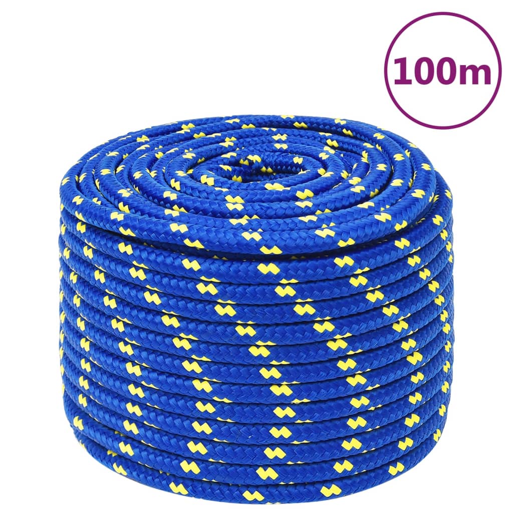 Corde à bateau vidaxl 12 mm 100 m en bleu en polypropène