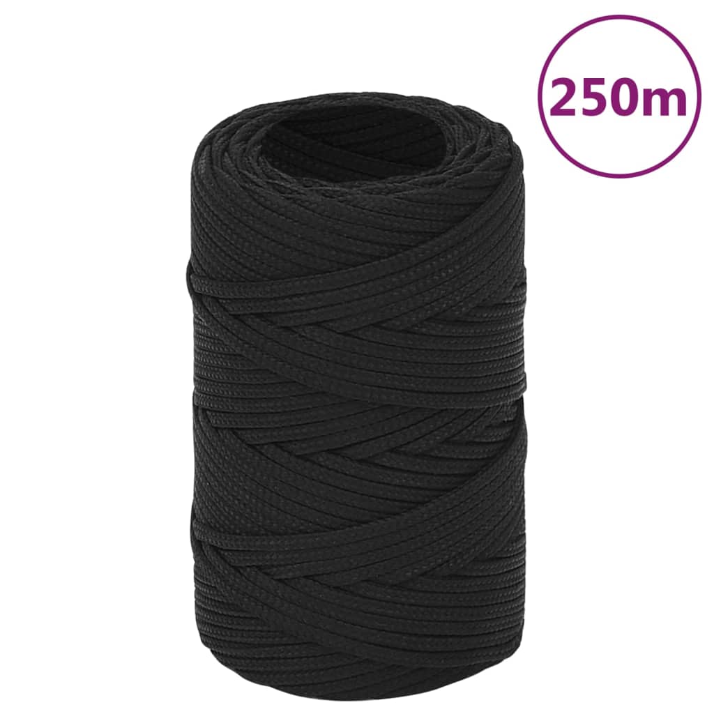 Corde à bateau vidaxl 2 mm 250 m de polypropène noir