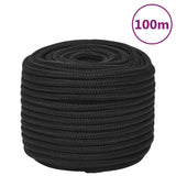 Corde de bateau vidaxl 12 mm 100 m de polypropène noir