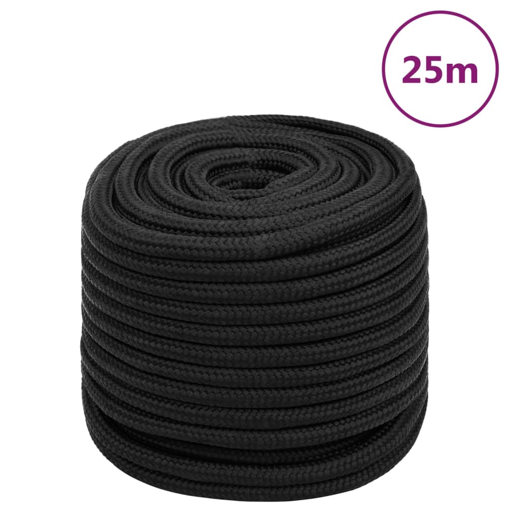 VidaXL Boottouw 18 mm 25 m polypropeen zwart