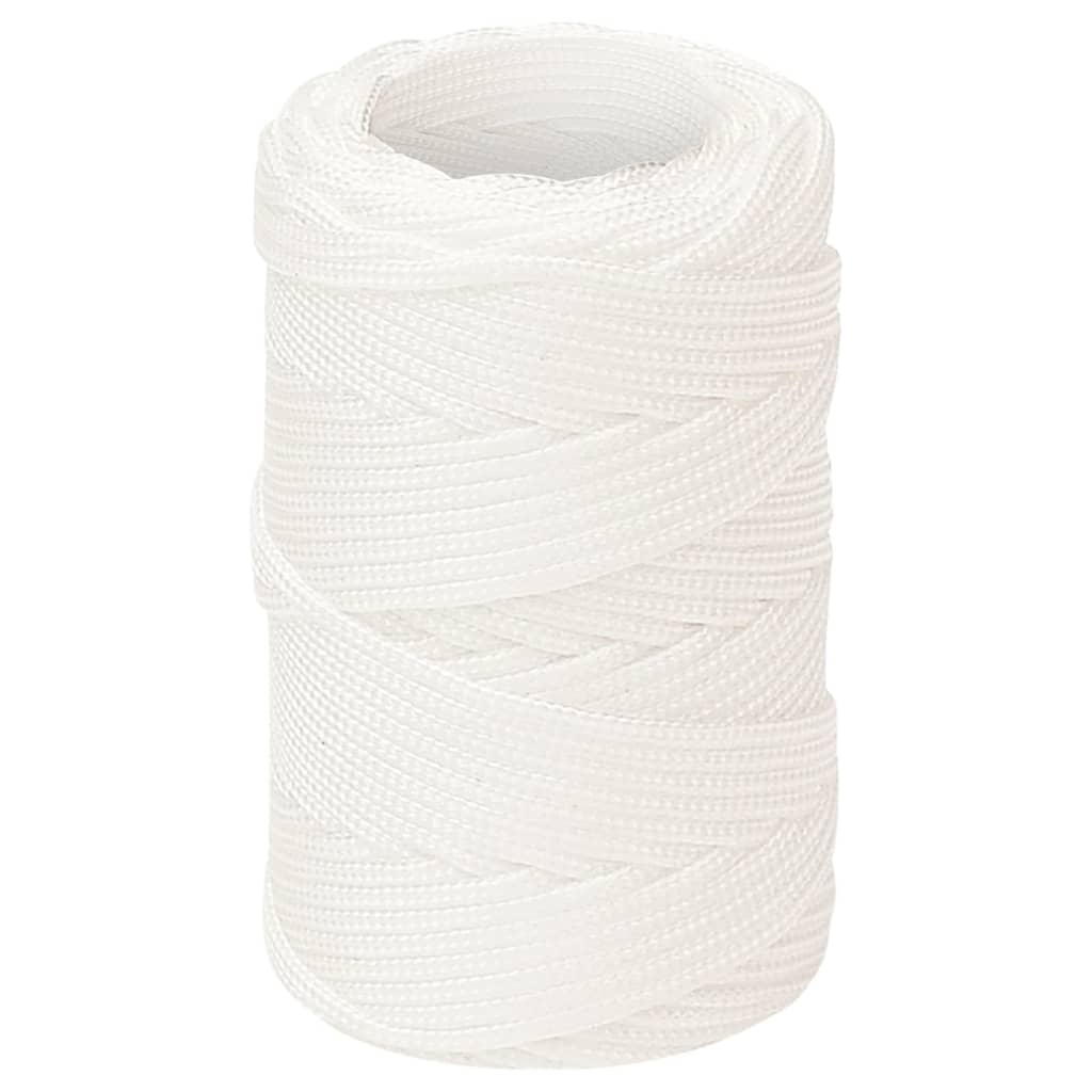 Vidaxl Boat Rope 2 mm 25 m polipropylen pełna biała biała