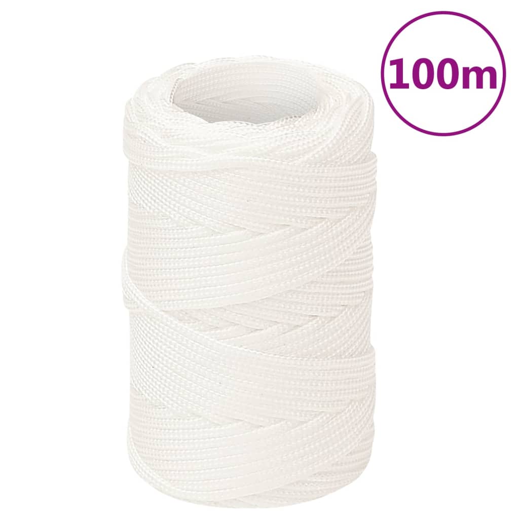 Corde de bateau Vidaxl 2 mm 100 m polypropylène plein blanc