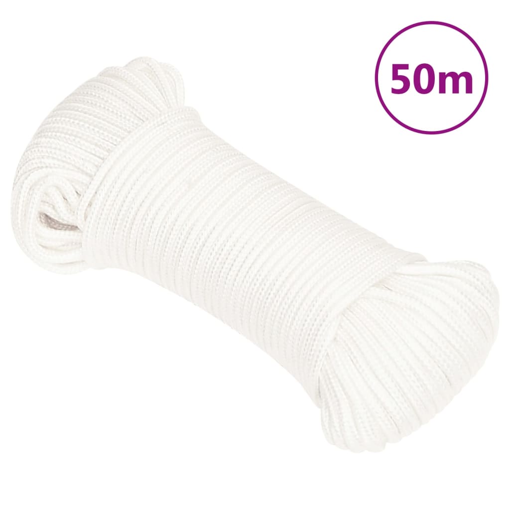 VidaXL Boottouw 3 mm 50 m polypropyleen volwit