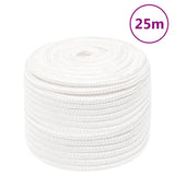 Corde de bateau vidaxl 12 mm 25 m polypropylène plein blanc