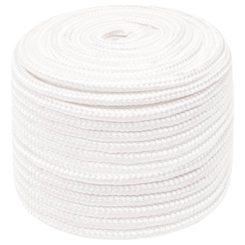 Corde de bateau vidaxl 12 mm 50 m polypropylène plein blanc